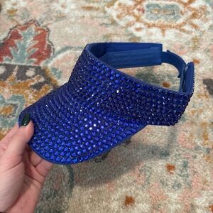Amazon Blue Rhinestone Visor Hat